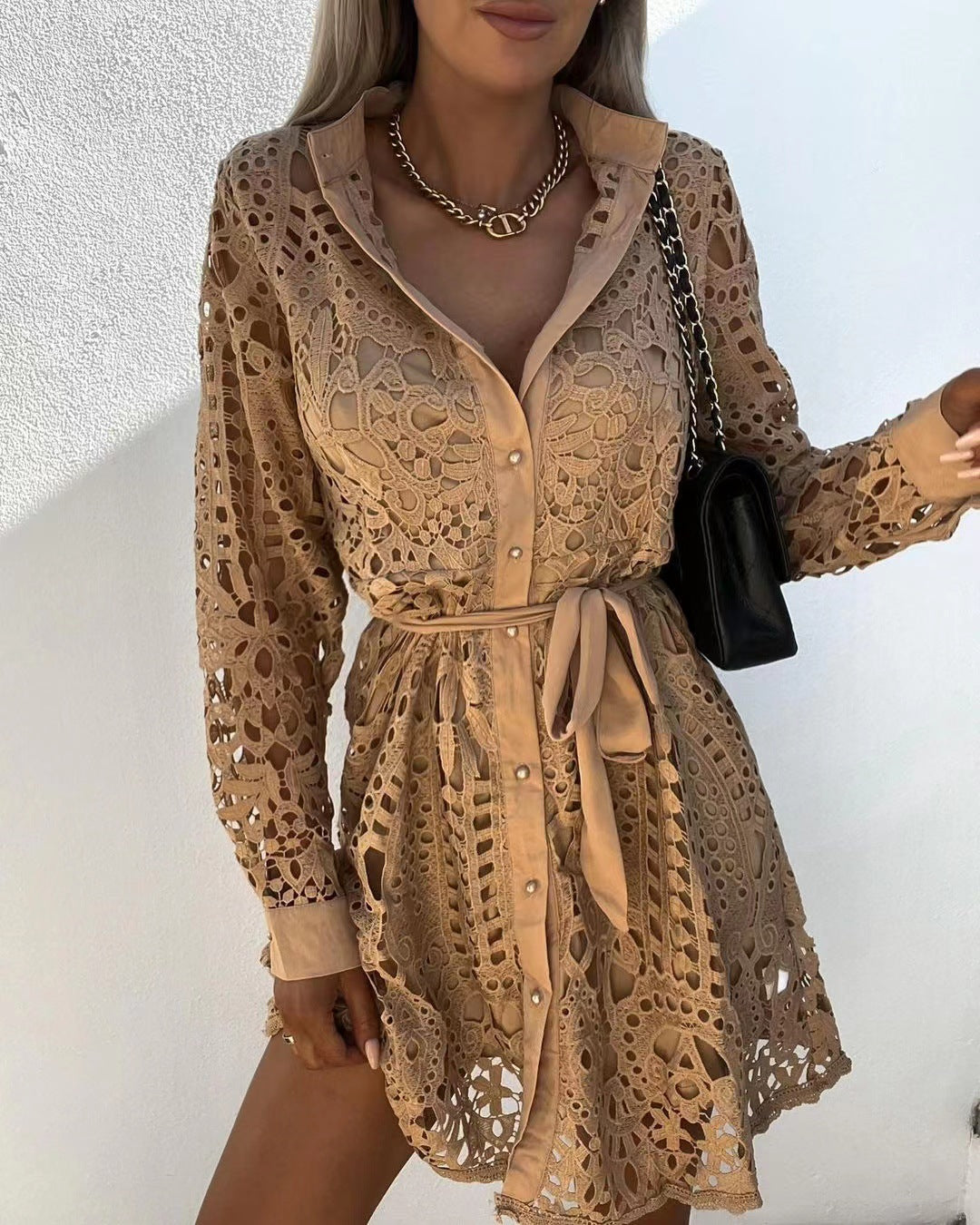 JO | Lace-up shirt dress