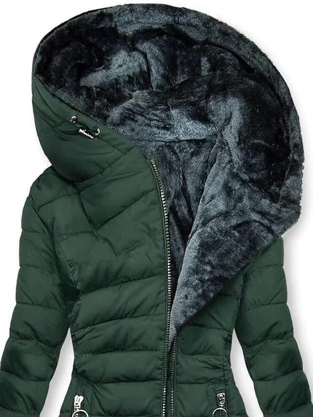 JO | Luxurious winter puffer coat with faux fur lining