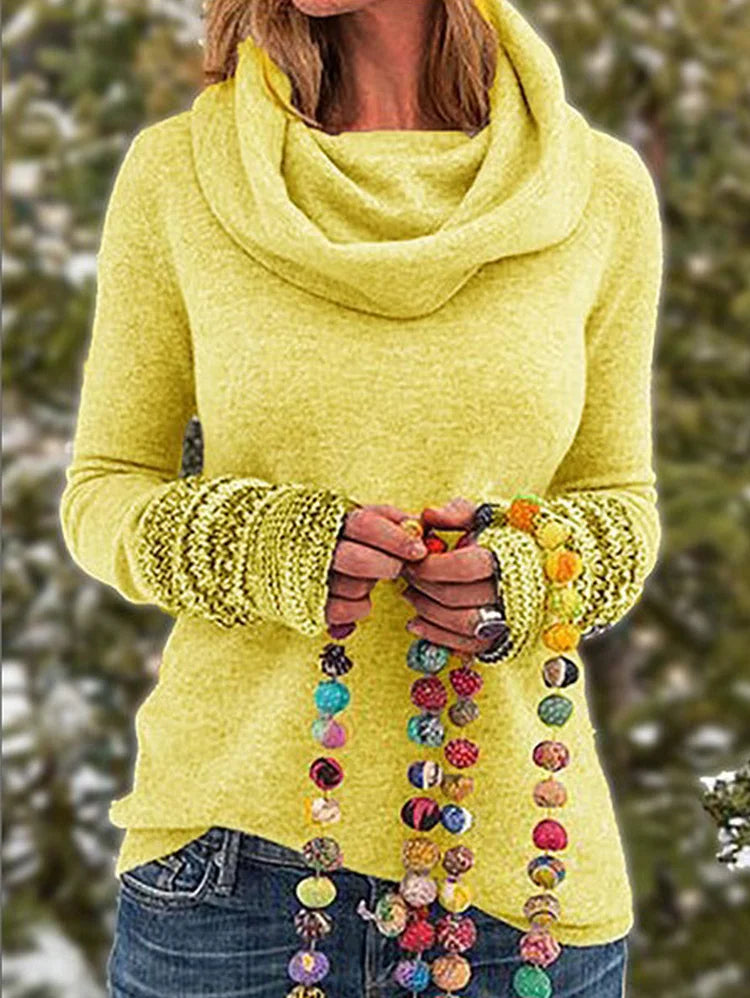 JO | Solid sweater with gathered neckline