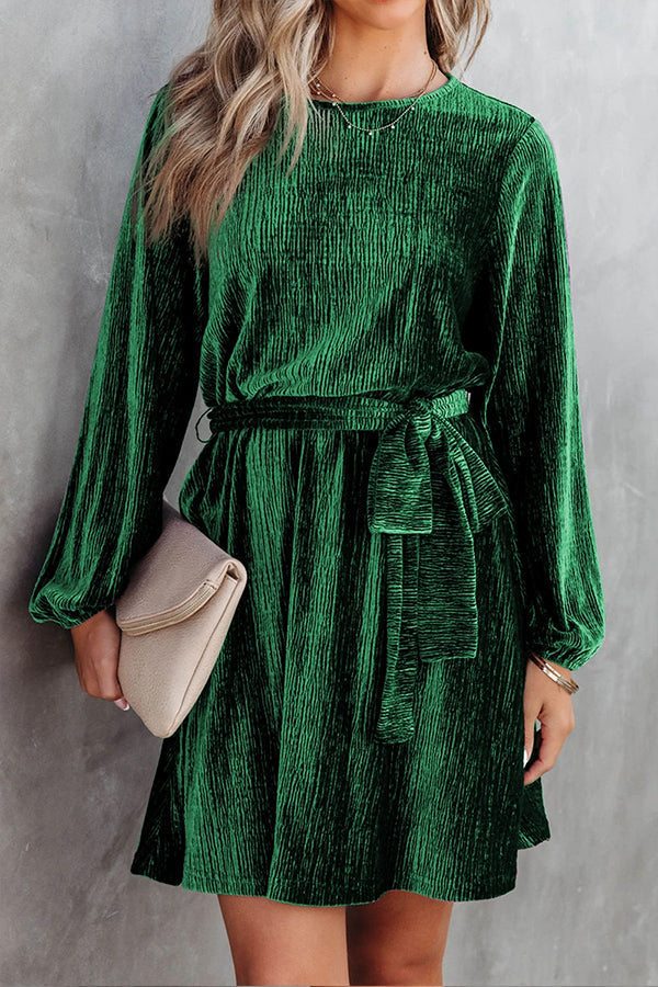 JO | Long-sleeved velvet mini dress