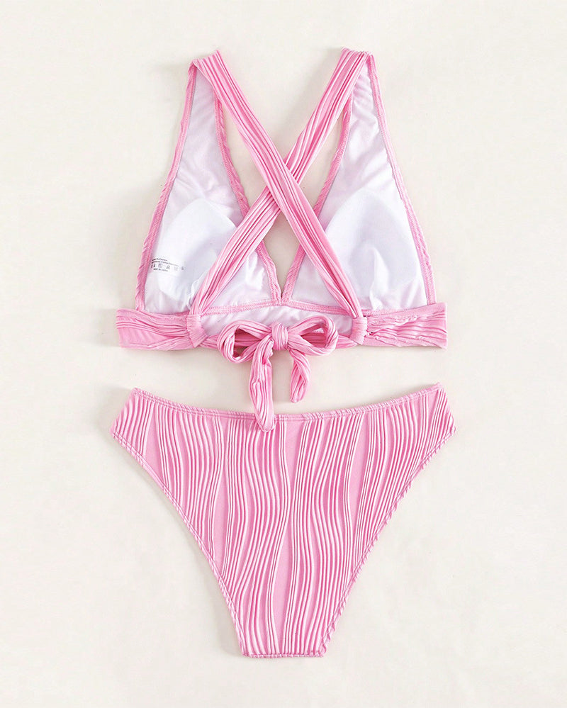 JO | Single-colored, sexy bikini with deep V-neckline