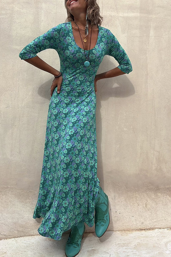 JO | Iconic Crush Floral Half Sleeve Elasticated Maxi Dress
