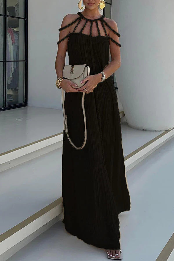JO | Modern and sophisticated linen blend draped braids cover up maxi dress