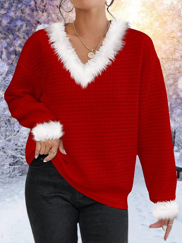 JO | Fluffy waffle sweater for the vacations