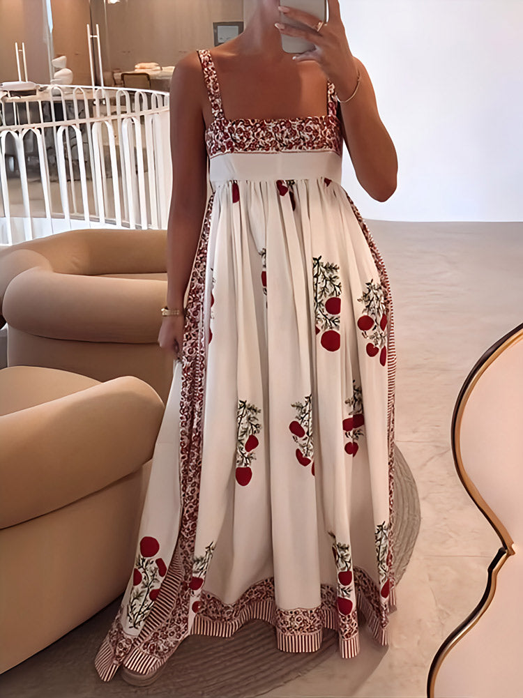 JO | Maxi dress with square neckline and floral print