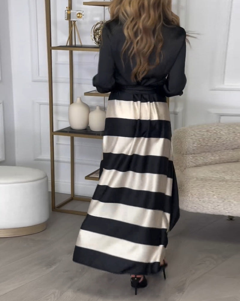 JO | Elegant striped maxi dress