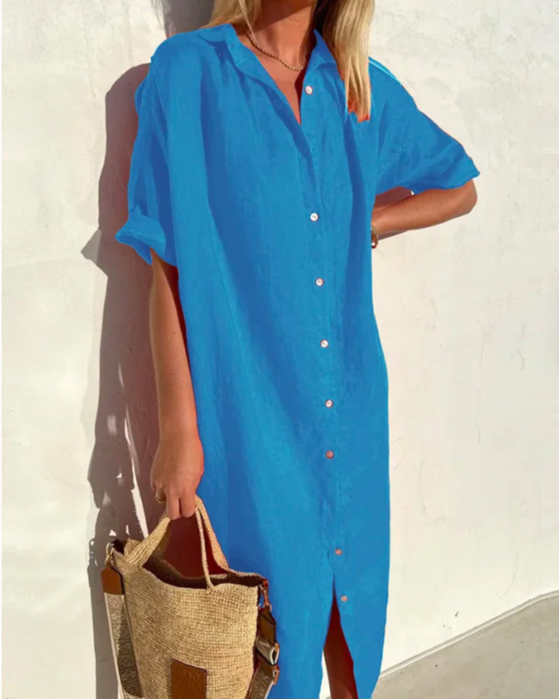 JO | airy linen shirt dress for women