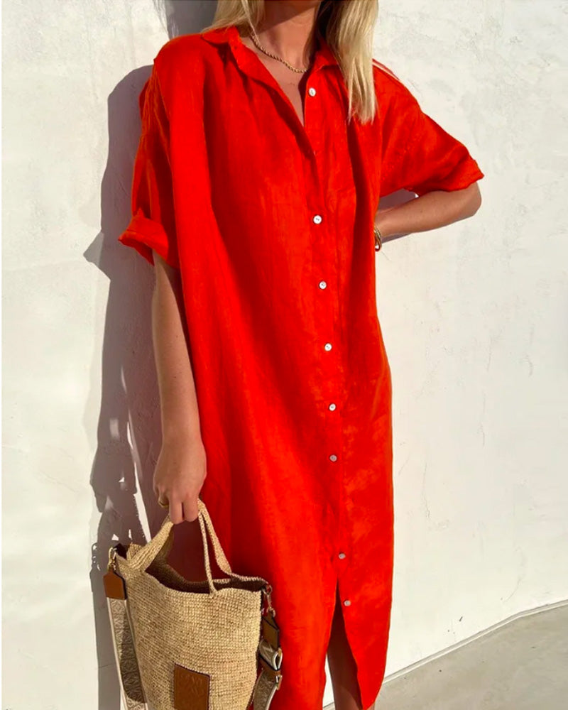 JO | airy linen shirt dress for women