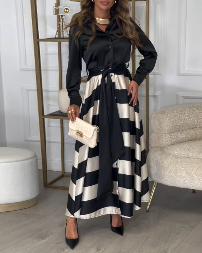 JO | Elegant striped maxi dress