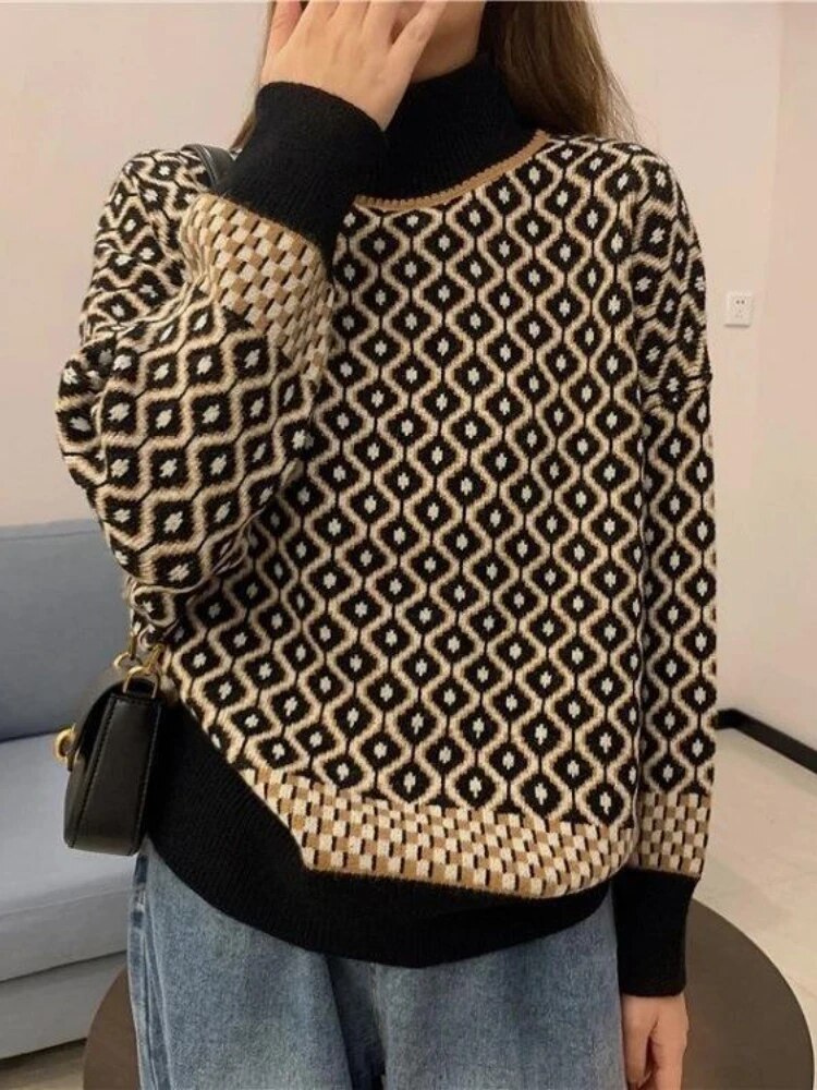 JO | Fashionable thick turtle-neck sweater
