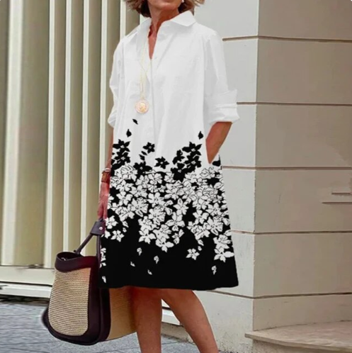 JO | Plain-colored shirt dress for women