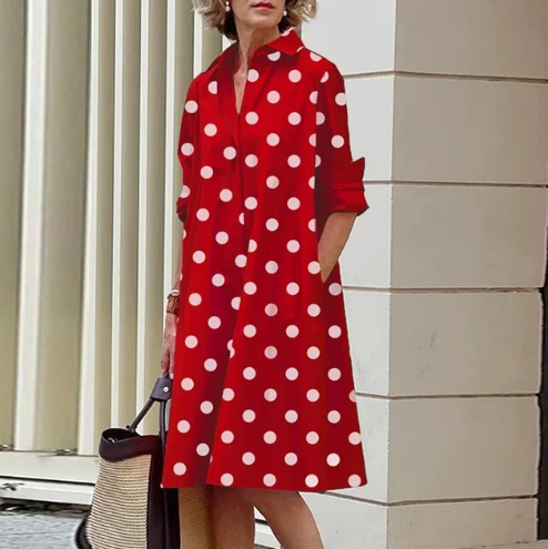 JO | Plain-colored shirt dress for women