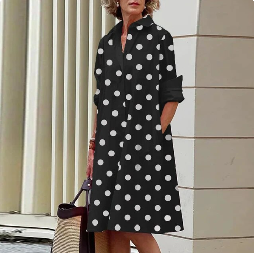 JO | Plain-colored shirt dress for women