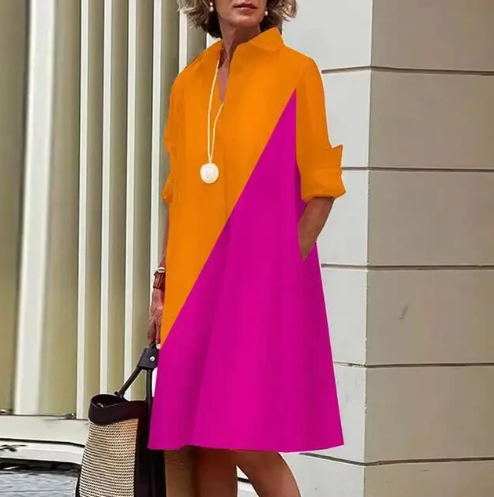 JO | Plain-colored shirt dress for women