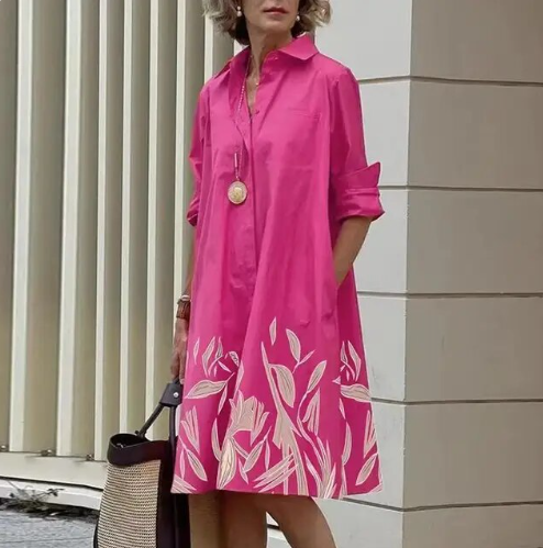 JO | Plain-colored shirt dress for women