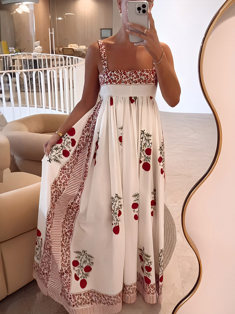 JO | Maxi dress with square neckline and floral print