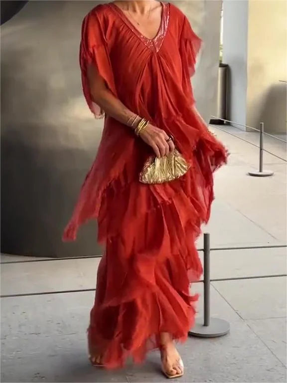 JO | Elegant maxi dress with plunging neckline