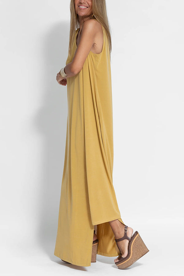 JO | Flawless and free one-shoulder maxi dress with relaxed slit