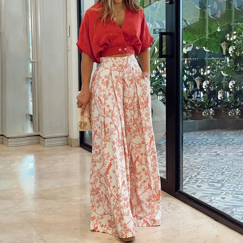 JO | Two-piece set shirt and wide trousers