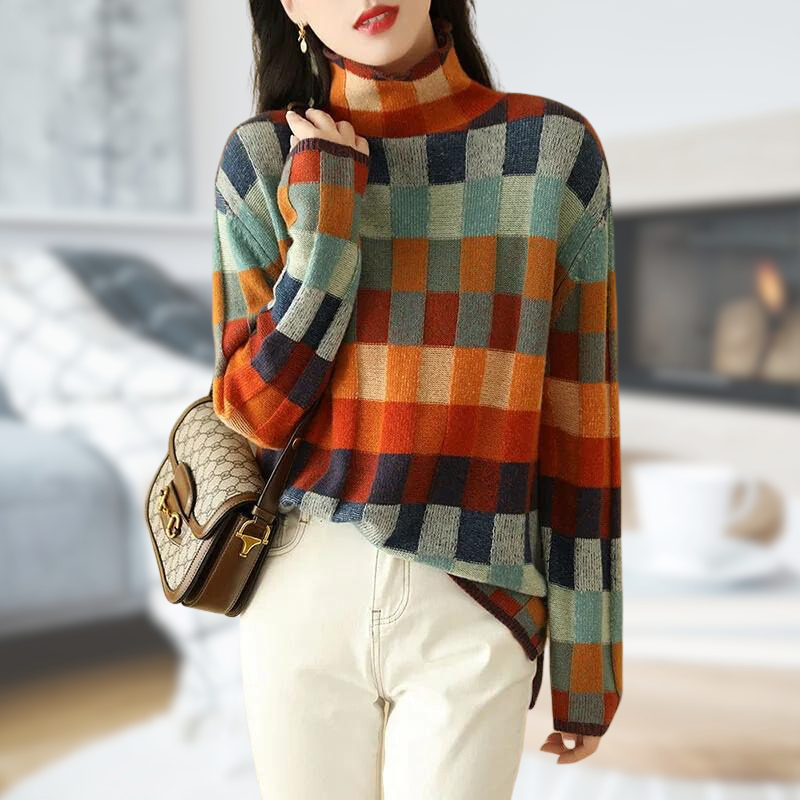 JO | Patterned turtle-neck sweater