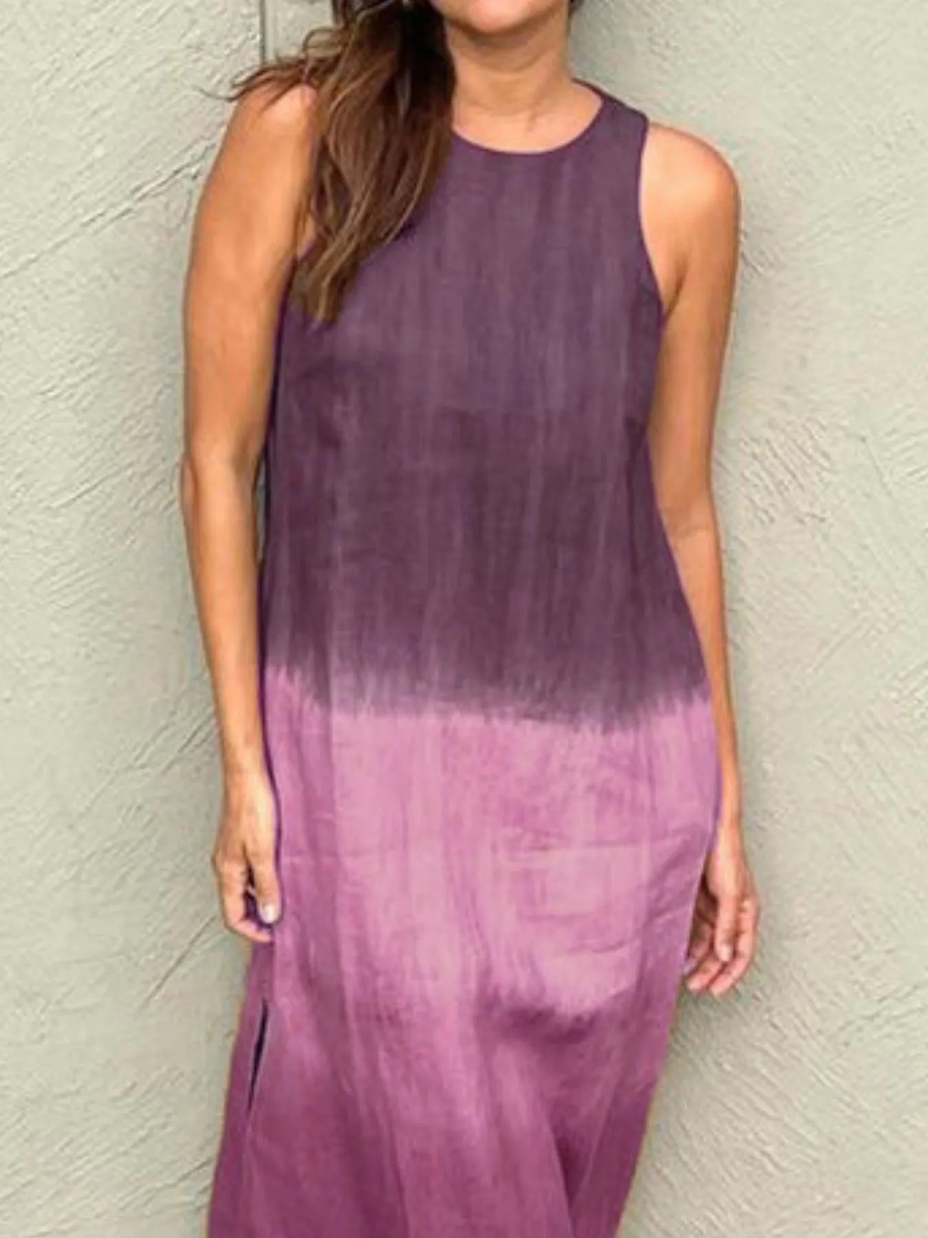 JO | Full Size Sleeveless Gradient Tank Midi Dress Plus Size