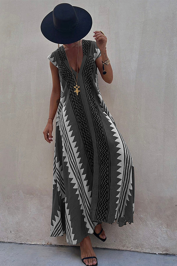 JO | Beach dates Ethno print maxi dress in A-line