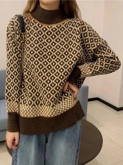 JO | Fashionable thick turtle-neck sweater