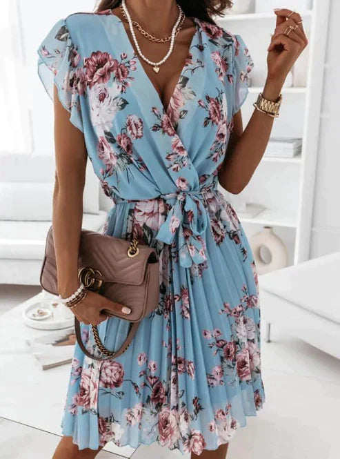 JO | Clarissa mini dress with ruffled sleeves and floral print