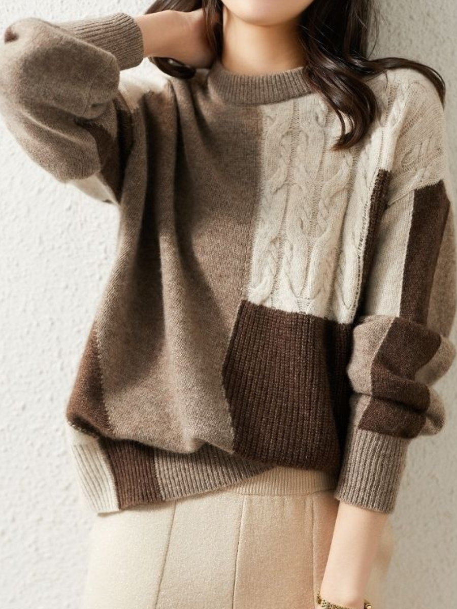 JO | Chic & stylish knitted sweater in contrasting color