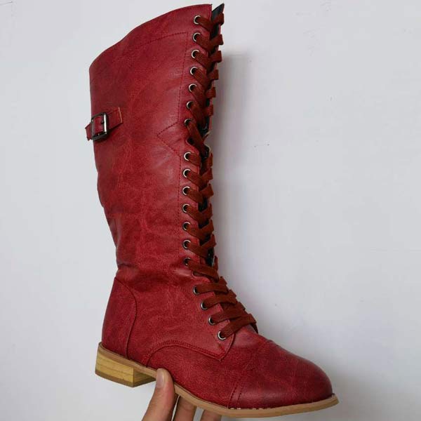 JO | Vintage knee-high lace-up boots
