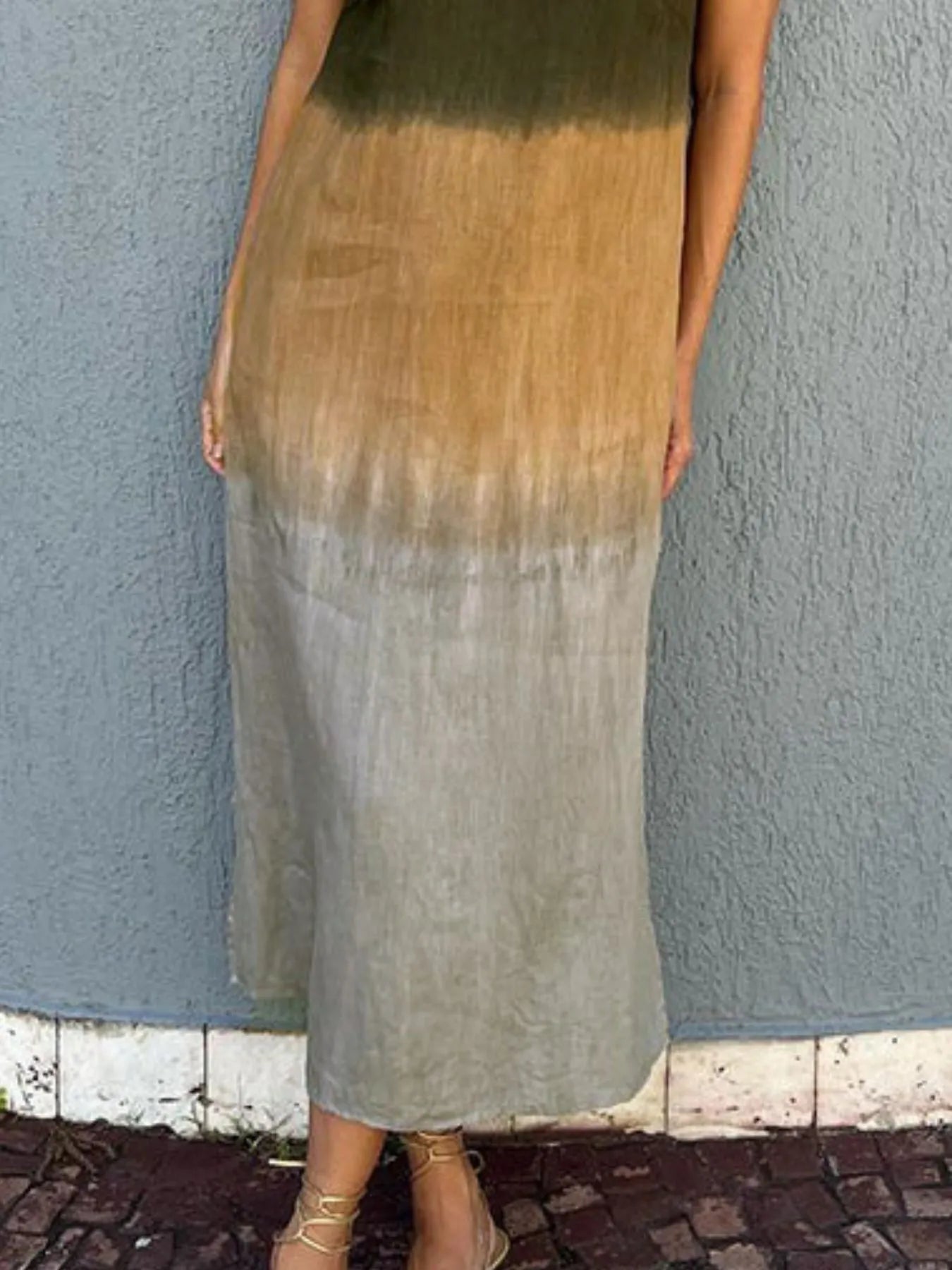 JO | Full Size Sleeveless Gradient Tank Midi Dress Plus Size