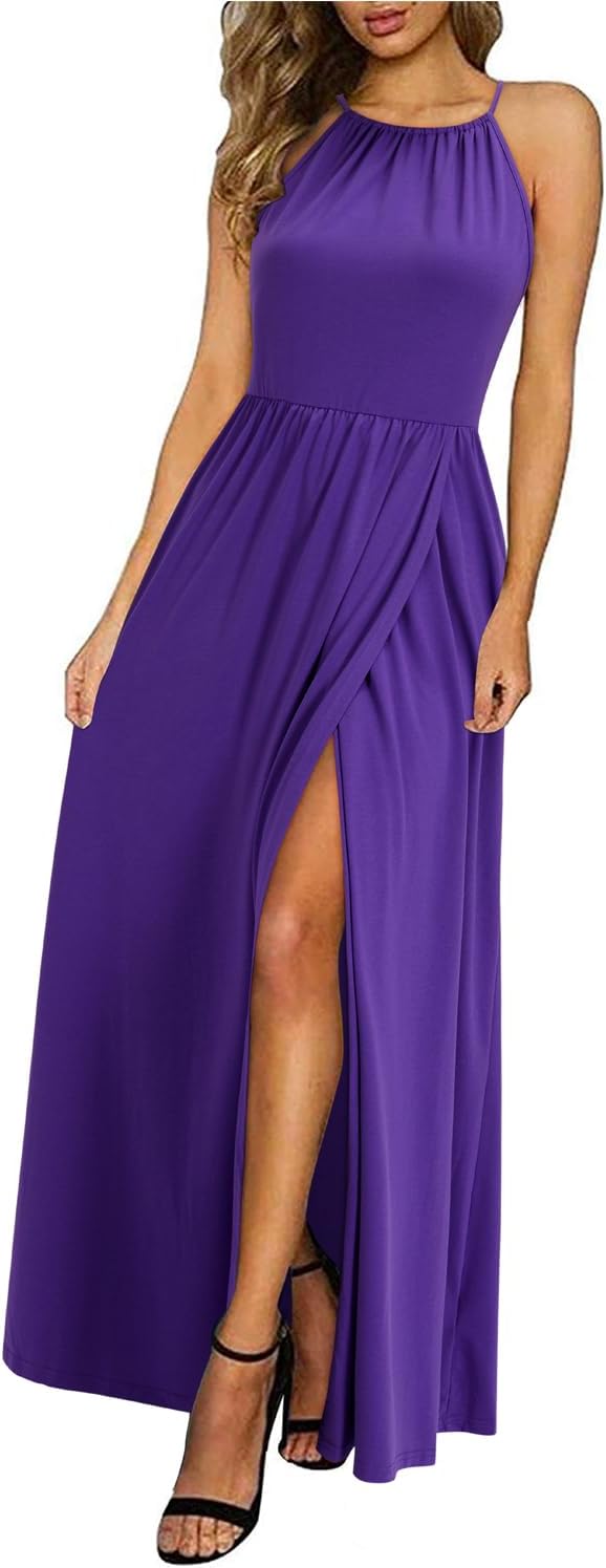 JO | Halter maxi dress with slit