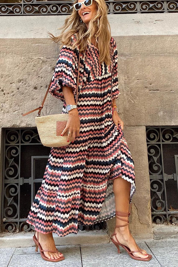 JO | Midi dress with puff sleeves