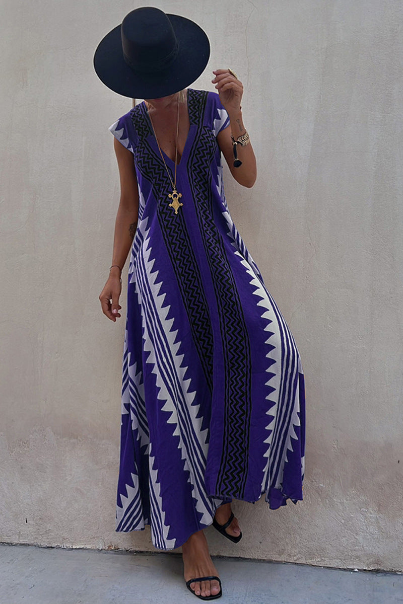 JO | Beach dates Ethno print maxi dress in A-line