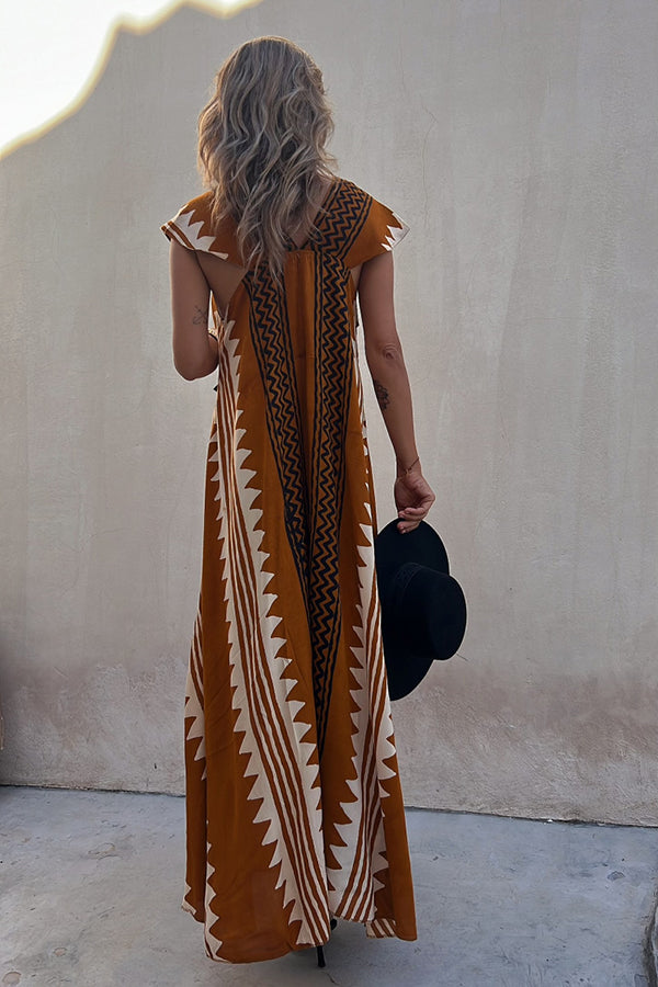 JO | Beach dates Ethno print maxi dress in A-line