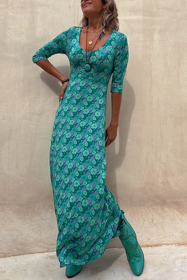 JO | Iconic Crush Floral Half Sleeve Elasticated Maxi Dress