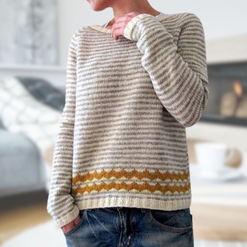 JO | Stylish loose sweater with O-neckline