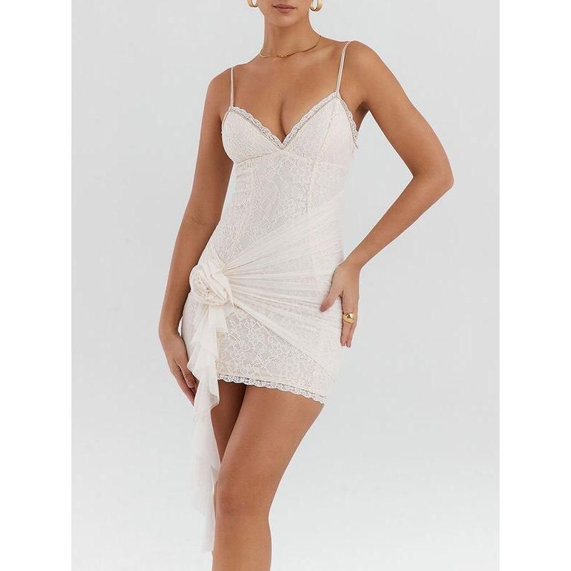 JO | Summery elegance White lace mini dress