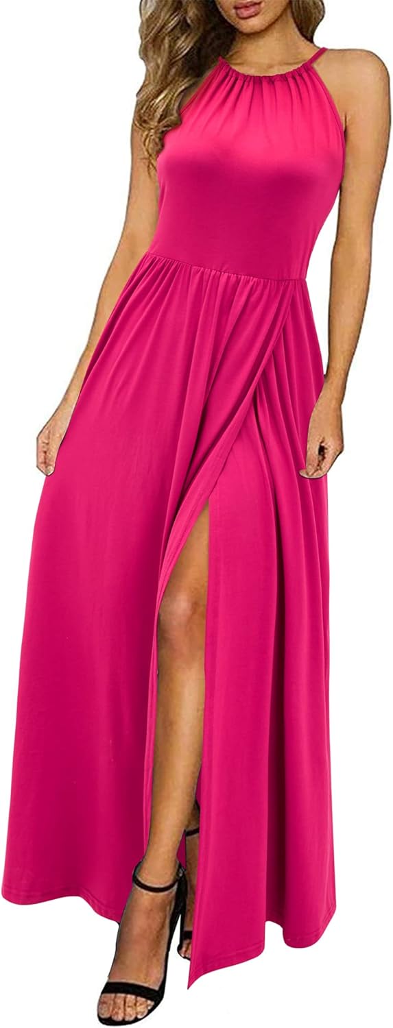 JO | Halter maxi dress with slit