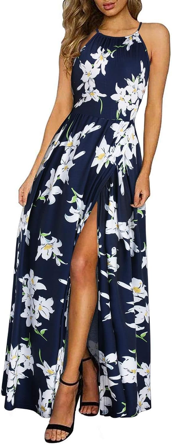 JO | Halter maxi dress with slit