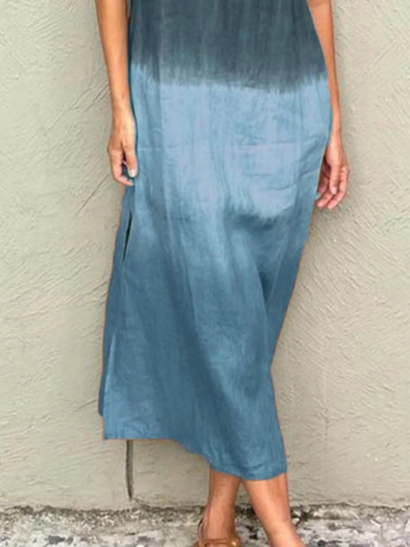 JO | Full Size Sleeveless Gradient Tank Midi Dress Plus Size