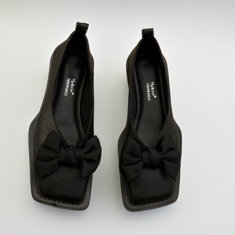 JO | Square toe flat mouth loafers women loafers