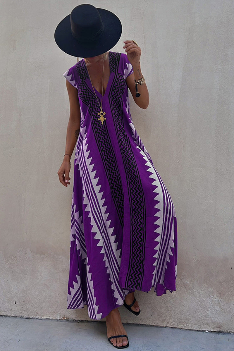 JO | Beach dates Ethno print maxi dress in A-line