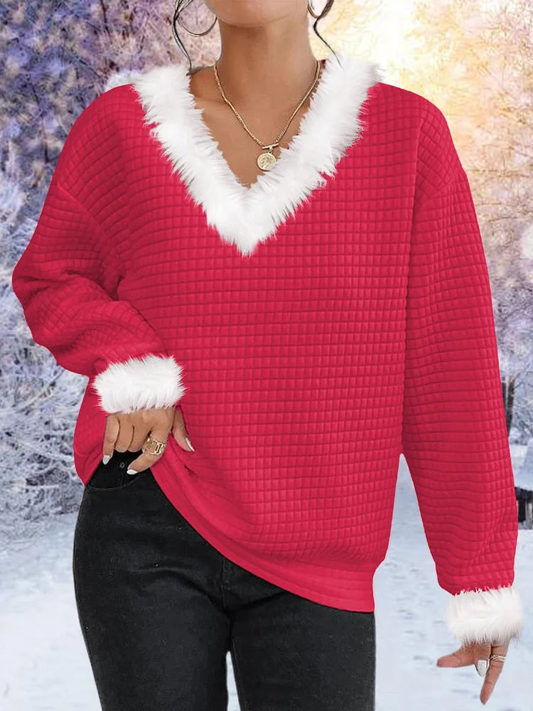 JO | Fluffy waffle sweater for the vacations