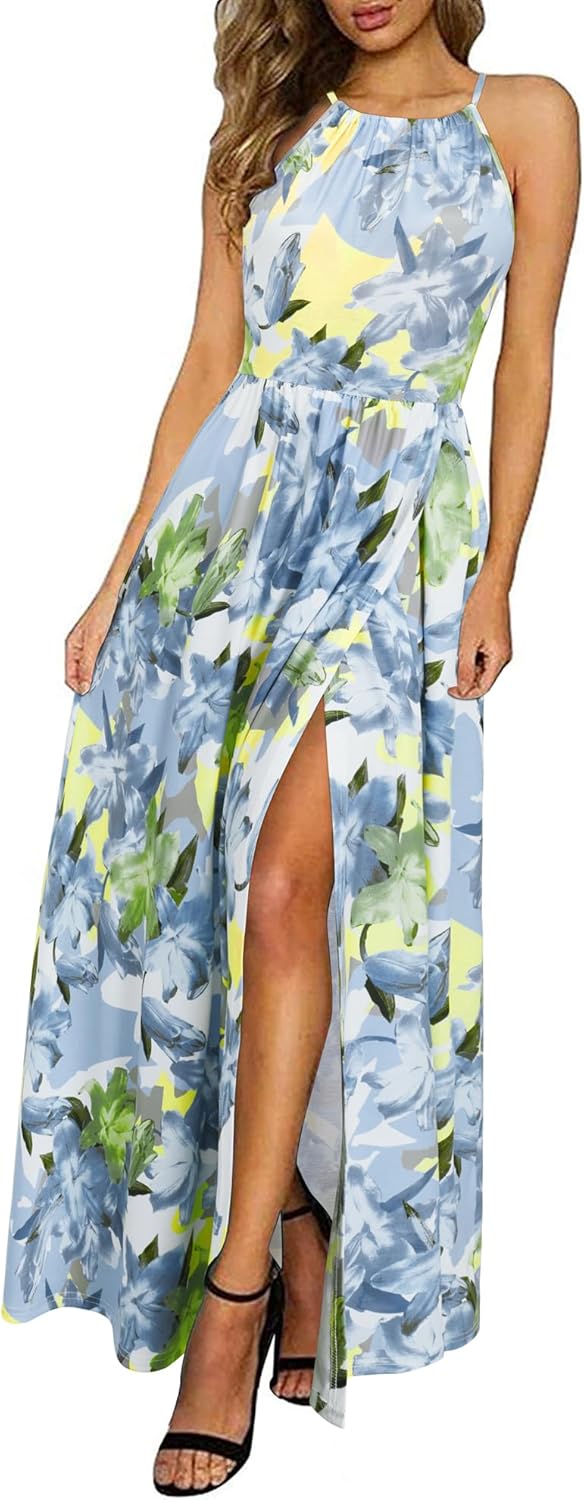 JO | Halter maxi dress with slit