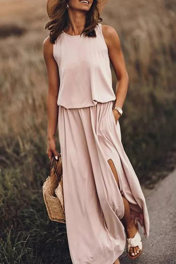 JO | Giselle Loose-fitting maxi dress with slit