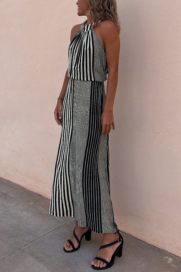JO | One More Chance Striped midi dress with adjustable waist