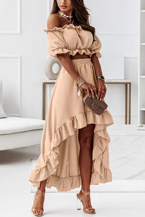 JO | Off-the-shoulder midi dress suit