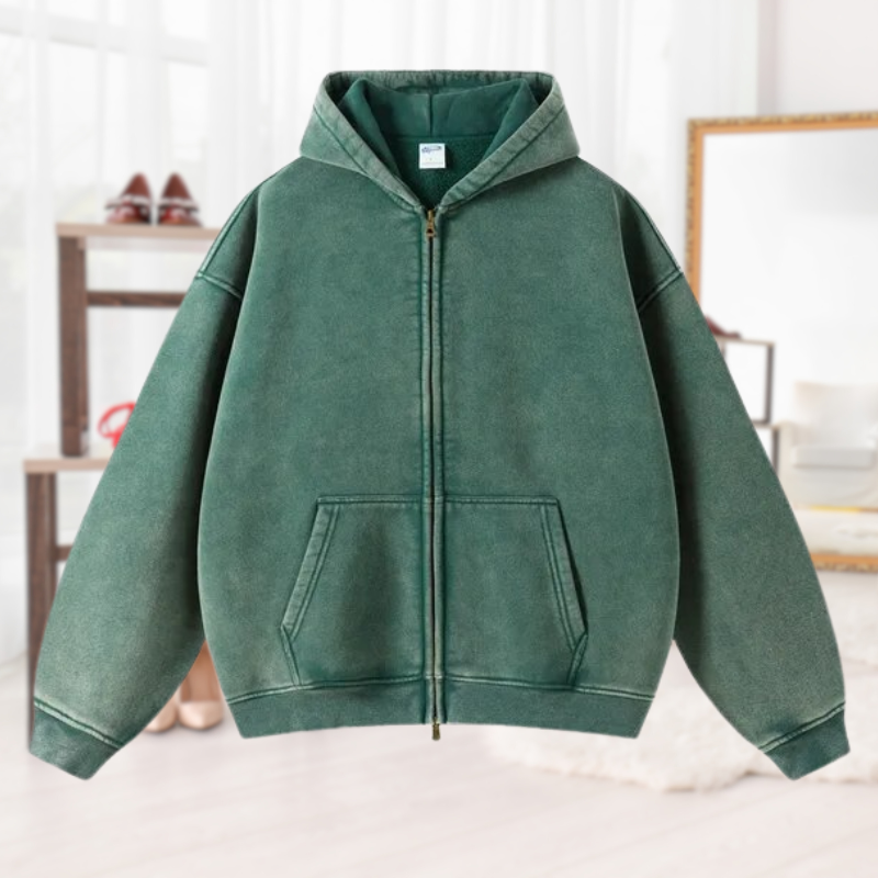 JO | Fashionable pullover with zipper and hood