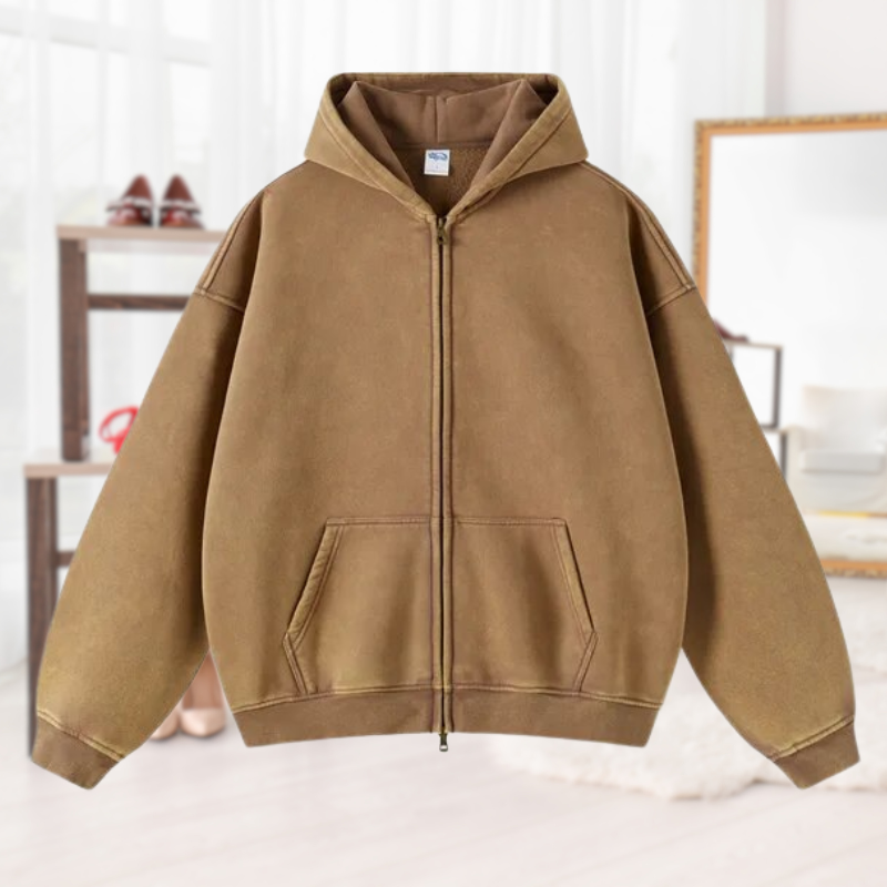 JO | Fashionable pullover with zipper and hood